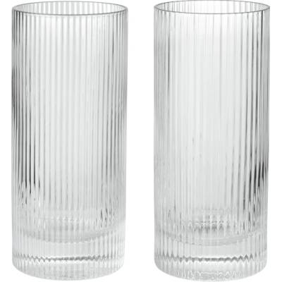Ferm Living Vysoké sklenice Ripple Clear sklo 2 x 480 ml