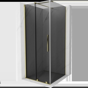 Mexen Velar плъзгаща се душ кабина 110 x 110 cm, графит, златна - 871-110-110-41-50 (871-110-110-41-50)
