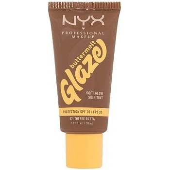NYX Professional Makeup Buttermelt Glaze Soft Glow Skin Tint SPF30 rozjasňující make-up s uv ochranou 07 Toffee Butta 30 ml