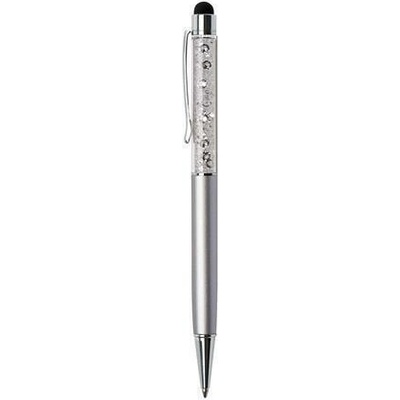 Art Crystella kuličkové pero Touch stříbrná bílé krystaly Swarovski,14 cm 1805XGT231