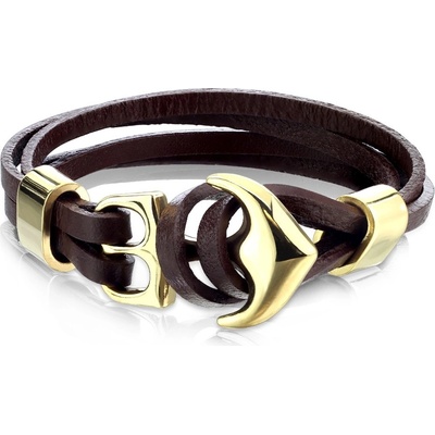 Šperky4U kožený s kotvou NR1232-BR hnědý