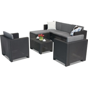 BICA Техноратанов комплект мебели за почивка Colorado Relax Corner 6 антрацит Bica (BCCOLLCOR6ANT)