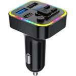  M6 CAR Bluetooth FM трансмитер - 3.1 А, волтметър, 7 LED светлини, 2xUSB + TYPE C