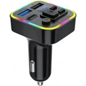  M6 CAR Bluetooth FM трансмитер - 3.1 А, волтметър, 7 LED светлини, 2xUSB + TYPE C