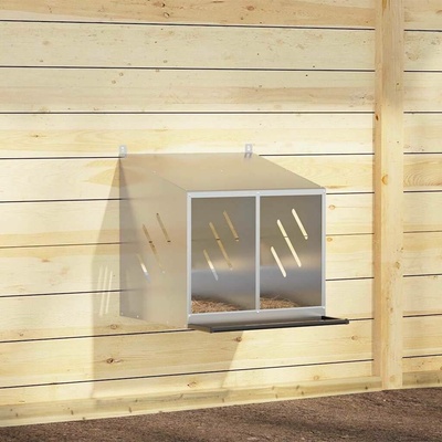 vidaXL Hnízdní box pro slepice 2 hnízda pozinkovaná ocel 9799.864348