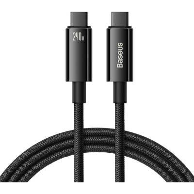 Baseus Tungsten Gold USB-C to USB-C Cable 240W (CAWJ040101) - кабел с бързо зареждане за устройства с USB-C порт (200 см) (черен)