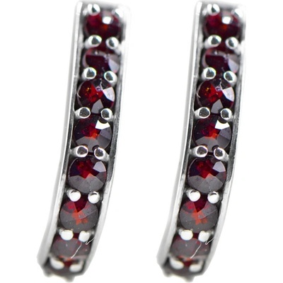 Český granát náušnice stříbrné 130933