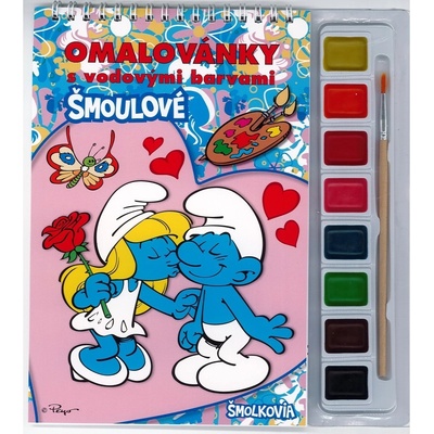 Šmoulové Omalovánky s vodovými barvami a štětcem
