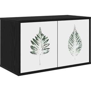 vidaXL Стенен телевизионен шкаф HANAU 69 x 33 x 40 см Черен дъб (8007142)