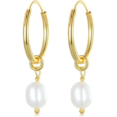 Grace Silver Jewellery stříbrné s říční perlou Rogie E-VSE155 bílá