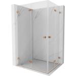 Mexen Lunar-F Duo сгъваема душ кабина 100 x 90 см, прозрачна, четкан мед - 836-100L-090P-65-00 (836-100L-090P-65-00)