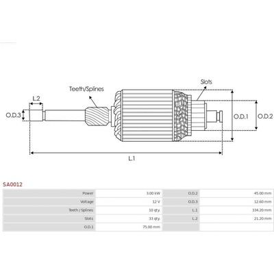 Rotor, štartér AS-PL SA0012