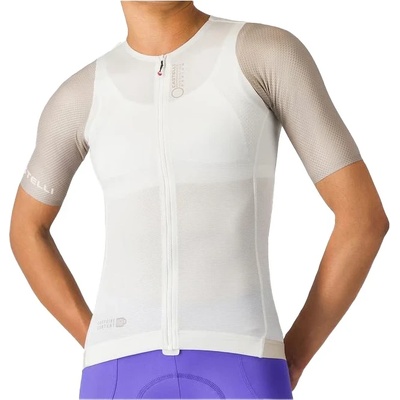 Castelli Дамска фланелка с къс ръкав за колоездене Castelli Women's Corretto Jersey Cycling jersey - Ivory / Clay-Black (156-2744-0214)