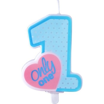 Party Deco Свещичка за Рожден Ден "Only One" Небесносиня