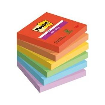 POST-IT Bloček Post-it Super Sticky PLAYFUL, veľkosť 76x76 mm, 6 bločkov po 90