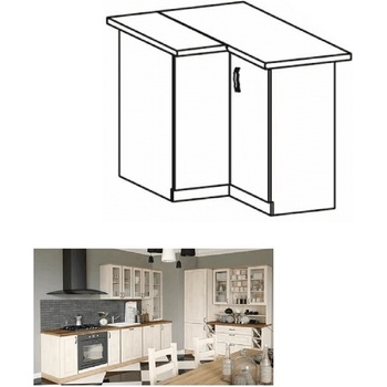 Долен ъглов шкаф Royal D90N бяло и северен бор