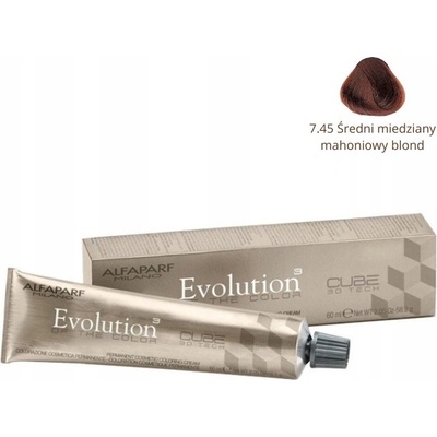 Alfaparf Milano Evolution Coloring Cream 7.45 Medium Copper Mahogany Blonde 60 ml