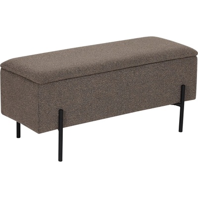 Nordic Living Hnědá bouclé lavice Bradford 95 cm