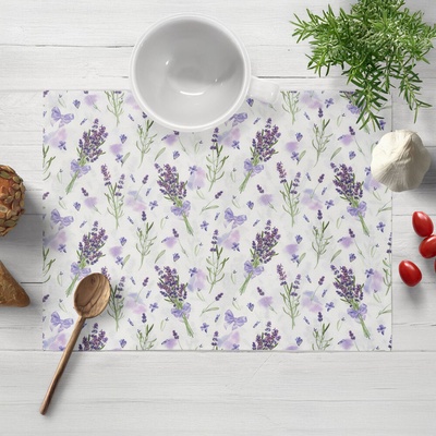 Biante Dekoračné prestieranie PML-085 Vetvičky levandúľ na bielom 30x40 cm