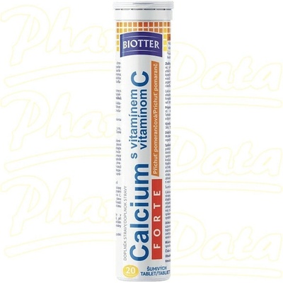 Biotter Calcium Forte s vit.C pomeranč 20 ks šum.tablet