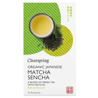 Clearspring Japonský zelený čaj Sencha a Matcha BIO 20 vrecúšok