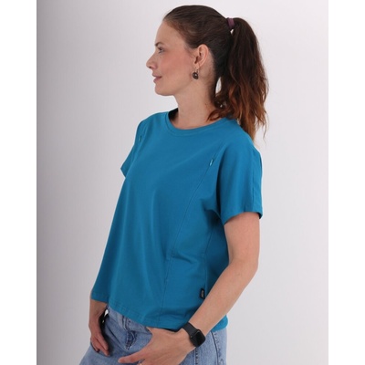 Tričko na dojčenie so zipsom Kira oversized tmavý tyrkys