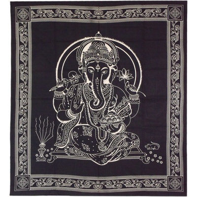 Sanu Babu přehoz na postel Ganesh černo-bílý 210 x 240 cm