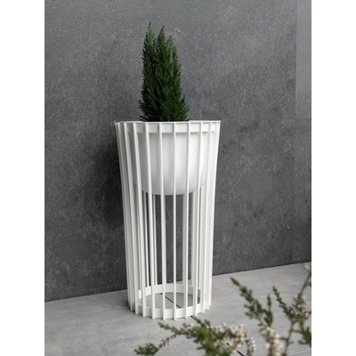 FORMplastic Kvetináč Standy vysoký 53cm+veľký vklad 29,5cm biely