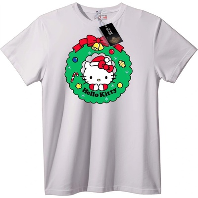 NOONEBRAND Тениска Hello Kitty Коледен венец - 4XL, White