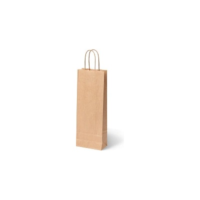 Papierová taška na víno hnedá, 14x8x39 cm