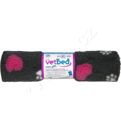 Vetbed protiskluz Drybed grafitová srdce a packy DELUXE