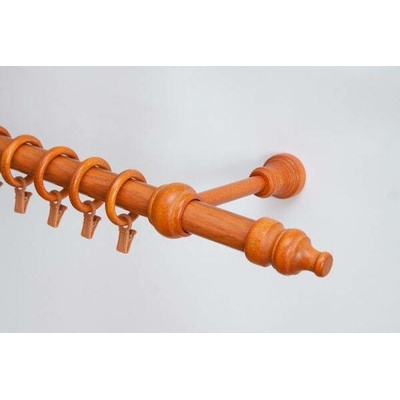 Garnyze-levne Dřevěná záclonová tyč jednořadá Olše Favorite 28 mm 180 cm