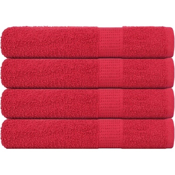 vidaXL Кърпи за сауна 4 бр червени 80x200 см 360 gsm 100% памук (136936)