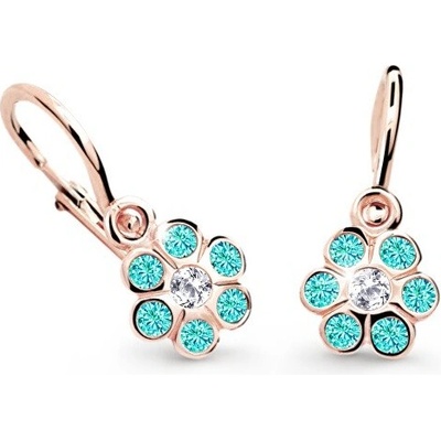 Cutie Jewellery detské náušnice z ružového zlata C1737-10-X-4 svetlo zelená
