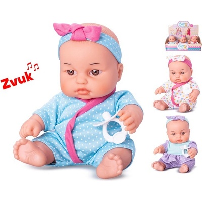 Mikrotrading Miminko v oblečku 25 cm na baterie se zvukem