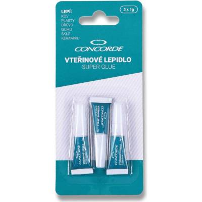 CONCORDE Vteřinové lepidlo 3 x 1 g