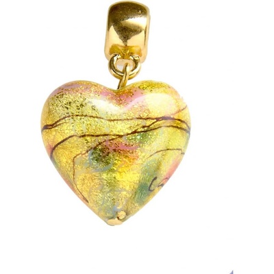 Lampglas Něžný přívěsek Golden Dream s 24karátovým zlatem v perle S11