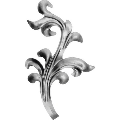 PSG Ozdobný list pre kovaný plot, bránu, zábradlie a mreže 51.130, 240x140 x 2 mm, pravý