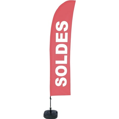 Jansen Display Beach Flag Budget Wind Complete Set Sale Red French ECO, 1010 x 4305 mm