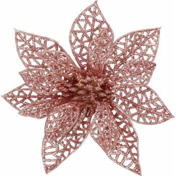 SPRINGOS Vianočná hviezda s klipom 14x13 cm ružová