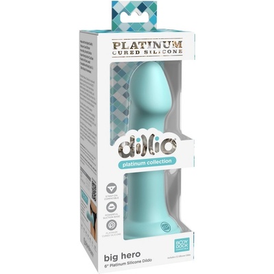 Dillio Platinum Big Hero tyrkysové, dildo s prísavkou 17,2 x 3,8 cm