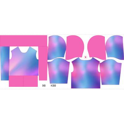 Takoy Panel se střihem 98 dětská mikina funkční teplákovina pastelový gradient