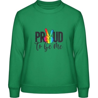 AWDis Sweat mikina s Nápisom Proud to be me čistá zelená