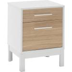 Adore Furniture Нощно шкафче 60x45 см бял/кафяв (AD0025)