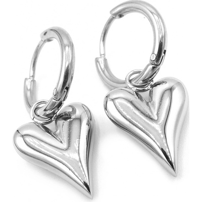 Steel Jewelry náušnice srdce z chirurgické oceli NS220232
