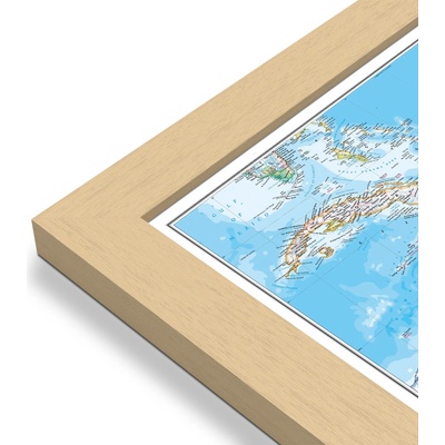 National Geographic Karibik - nástěnná mapa 90 x 60 cm Varianta: mapa v dřevěném rámu, Provedení: Pegi přírodní
