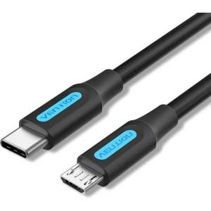 Vention Кабел Vention, от USB C(м) към USB Micro B(м), 0.5m, Екраниран, черен (COVBD)