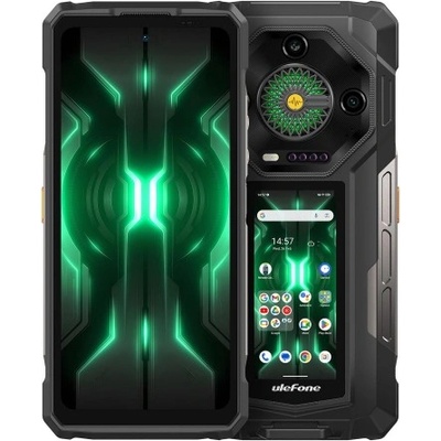 Смартфон Ulefone Armor 33 Pro 5G (черен), поддържа 2 SIM карти, 6.95" (17.65cm) FHD+ IPS 120Hz дисплей, осемядрен MediaTek Dimensity 7300X 2.5 GHz, 16GB RAM, 512GB Flash памет (+microSD слот), 50 + 50 + 64 & 32 Mpix камери, Android