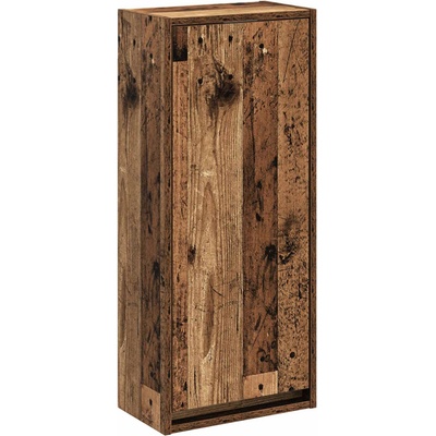 vidaXL Мивка за стена Старо дърво 35 x 20 x 81 см Инженерна дървесина (890766)