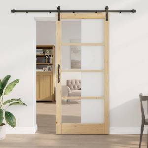 vidaXL Преплъзваща се врата ORKDAL Естествен 93 x 211 см (3331981)